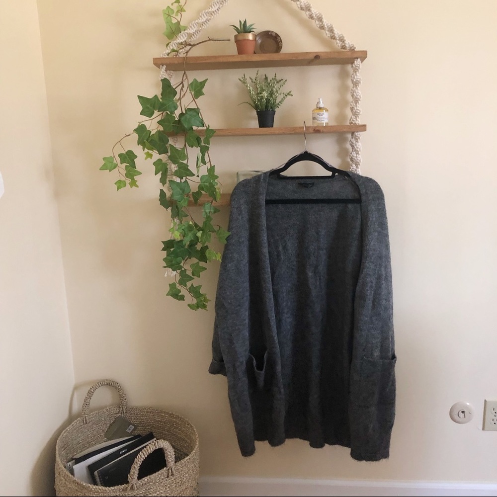 TOPSHOP Oversized Grey Cardigan